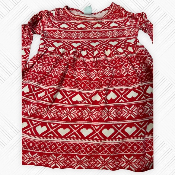 🌈2/10$ 🎄👍*GUC* OLD NAVY | 18 mo | Red and White hearts 🤍 long sleeves dress - Picture 3 of 13